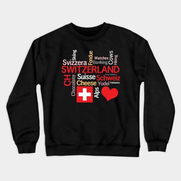 I Love Switzerland Crewneck Sweatshirt by AntiqueImages